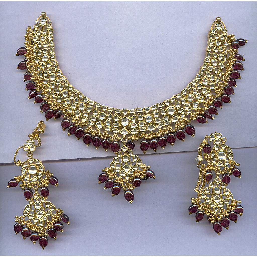 GOLD HALF SET ROUND KUNDAN GENERAL