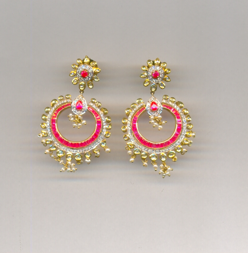 DIAMOND EARRING POLKI