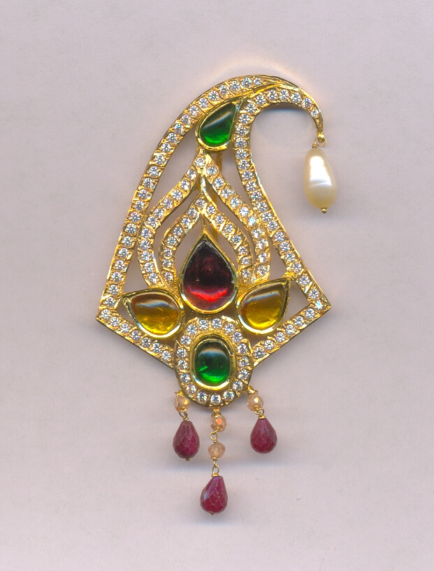 GOLD PENDENT KUNDAN FANCY