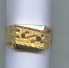 GOLD RING GENTS PLAIN FANCY