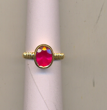 GOLD RING LADIES REALSTONE