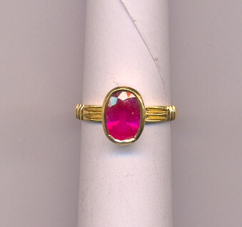 GOLD RING LADIES REALSTONE